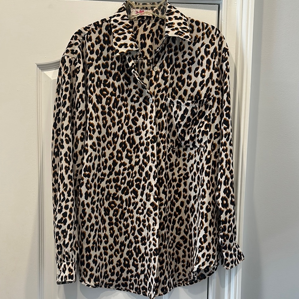 Leopard Print Button-Up Shirt